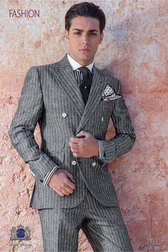 Manly Clothes, Double Breasted Suit Men, Casual Attire For Women, Guy Style, Suit Tie, Gq Style, Mens Style Guide, Pinstripe Suit