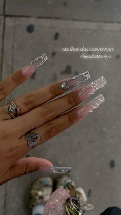 3d Chrome, Acrylic Nail Set, Drip Nails, French Acrylic Nails, Exotic Nails, Acrylic Nails Coffin Pink, Unique Acrylic Nails