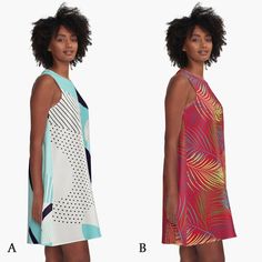 This unique A-line swing dress created with one of my geometric designs.A Line Dress for Woman, Modern Dresses, Girls Dress, Loose dress, Gifts for herA-Turquoise B-RedFEATURES♥ 97% polyester, 3% elastane woven dress fabric with silky handfeel♥ Loose swing shape for an easy, flowy fit♥ Sublimation transfer technique prints crisp, bold colours♥ Print covers entire front and back panel♥ Garment fully constructed and printed in the USA Cold machine wash. Dry flat.Please note that the color may vary Chic A-line Sleeveless Summer Dress, Red A-line Sundress For Vacation, Summer Party Sleeveless A-line Dress, Summer A-line Sleeveless Party Dress, Printed A-line Sleeveless Dress For Vacation, Red A-line Sundress For Summer, Red A-line Sleeveless Dress For Vacation, Casual A-line Dress With Geometric Pattern, Summer A-line Printed Sundress