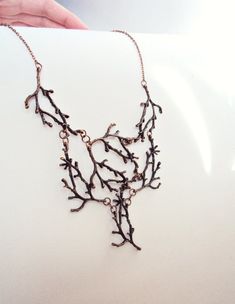 Forest Jewelry, Cascade Necklace, Bib Collar, Dark Copper, Woodland Forest, Jewelry Metal, Stylish Necklace, Metal Tree, Bib Necklaces