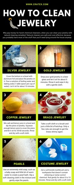 the instructions for how to clean jewelry with lemons, water and other things in it