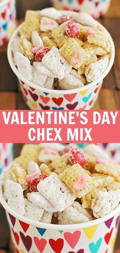 valentine's day chex mix in two cups