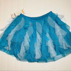 Gymboree Summer Blue Tull Ruffle Skirt Size 3t Cute Blue Ruffled Skirt, Blue Casual Ruffled Mini Skirt, Blue Mini Ruffled Skirt, Blue Ruffled Mini Skirt, Girls Denim Skirts, Floral Pleated Skirt, Hippie Skirts, Leopard Print Skirt, Flower Skirt