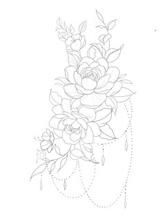 the outline of a flower vase with flowers on it's side and leaves in the middle