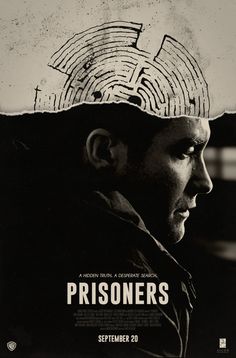 the poster for prisoners, which features a man's head with a maze on it