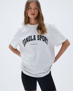 Adanola Sport Oversized Grey T-shirt | Adanola Classic Athleisure, Sports Models, Grey T Shirt, Organic Cotton Fabric, Oversized T Shirt, Gray Tshirt, Outfits With Leggings, Sport T Shirt, Sport Shorts