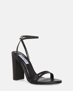 Simple Black Heels, Bridesmaids Heels, Western Bag, Heels Steve Madden, Strappy Block Heels, Black Strappy Heels, Festival Accessories, Leather Wear, Women's Heels