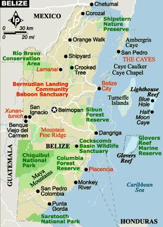 a map showing the location of several major cities in mexico and surrounding areas that are labeled