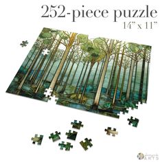 the puzzle is designed to look like a forest