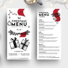 Christmas Menu Template Vol.3 Christmas Menu Template, Slow Roasted Turkey, Menu Christmas, Christmas Table Centrepiece, Template Menu, Honey Glazed Ham, Seafood Mix, Seafood Menu, Crab Soup