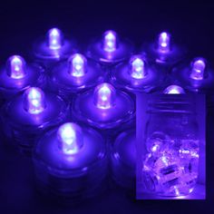 there are many purple lights in the jar