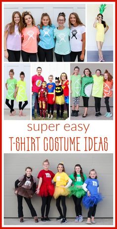 the super easy t - shirt costume idea is great for kids and adults to make