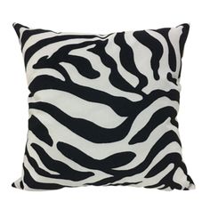 a black and white zebra print pillow