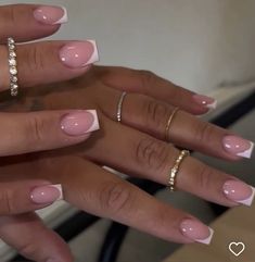 French tip short nails Short Narrow French Tip Nails, Plain Nails French Tip, Small French Tips Nails, Short Square French Tip Nails Summer, Shorts French Tip Nails, Really Short French Tips, Plain French Tips, French Tips With Design On Ring Finger, Square Short French Tip Nails