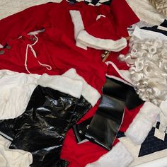 This Is A One Of A Kind Professional Pendleton Santa Suit, Plus Accessories, Wig, Beards, Sack, Hat , Bells, Shoe Covers, Belt, Suspenders, Dress Shirt. There Are No Holes In Suit Although It Does Need A Professional Dry Cleaning. The Hat, Red Suit Top And Pants Are All Wool. The Top Is Marked Pendleton. Came From Estate Of Iconic Frederick & Nelson Santa In Seattle. Wig & Beard Are Marked Santa’s Best. Suit Is Oversized To Allow For Stuffing Or Pillow To Be Used Underneath. Belt Suspenders, Suspenders Dress, Christmas Suit, Pendleton Jacket, Santa Suit, Santa Suits, Red Suit, Shoe Covers, Beards