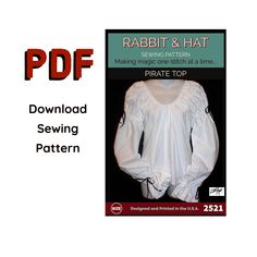 the pattern for rabbit and hat blouse is shown in red, white, and black