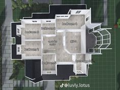 tt: luvly.lotus Bloxburg House Layouts Large Plot, Bloxburg House Ideas Big, Bloxburg Mansion Floor Plan, Bloxburg Blueprints 1 Story, Bloxburg One Story House Layout, Bloxburg Blueprints, Bloxburg Layout, Bloxburg Beach House, Castle House Design