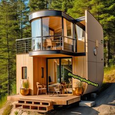 a house built into the side of a hill with trees in the backgroud