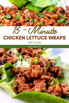 lettuce wraps filled with chicken and vegetables