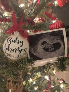 a christmas ornament hanging from the top of a tree with an x - ray on it