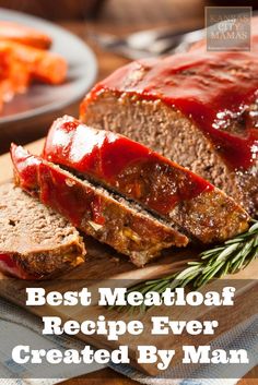 sliced meatloaf with ketchup on white plate