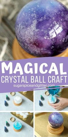 the instructions for how to make a magic crystal ball craft with acrylic paint