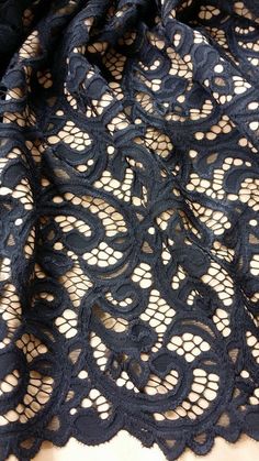 "Black color lace fabric. Both sides scalloped. Width: 145 cm/55.1 inches Item number: L77331 www.LaceToLove.com Price is set for one meter/yard. You will receive the fabric in one continuous piece if you purchase more than 1 meter/yard. Actual color may vary greatly form the color you see on screen. It depends on your devices screen brightness/settings. We recommend you to buy a sample before ordering to see the true color. You can purchase a sample here: https://www.etsy.com/listing/248526479/ Black Lace Fabric, White Lace Fabric, Alencon Lace, Lace Bridal Gown, Lace Trims, Lace Evening Dresses, Chantilly Lace, Antique Lace, Lace Weddings