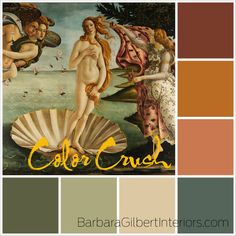 an image of a painting with the words color crunch in gold and brown colors on it