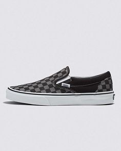 Vans | Classic Checkerboard Slip-On Black/Pewter Shoe Pewter Shoes, Vans Checkered, Checkered Vans, Vans Store, White Shoe, Fun Clothes, Buy List, Black Vans, Vans Slip On