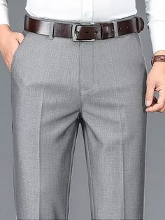 Hombre pantalones de traje Pantalones Pantalones de traje Bolsillo Plano Comodidad Transpirable Exterior Diario Noche Moda Casual Negro Caqui 2024 - $20.99 Sport Coat And Jeans, Mens Dress Trousers, Formal Pant For Men, Senator Styles, Going Out Fashion, Latest African Men Fashion, Formal Men Outfit, Classy Outfits Men