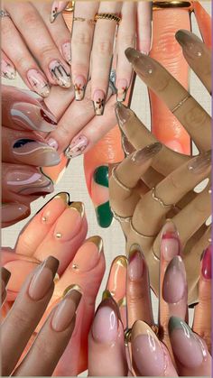 Aesthetic Acrylics, Nail Inspo Aesthetic, Nails Moodboard, Glamorous Halloween, Mystic Nails, Nail Polish Colors Winter