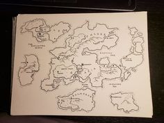 a hand drawn map of the middle earth