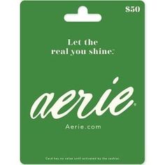 an ad for aerie com with the words let the real you shine