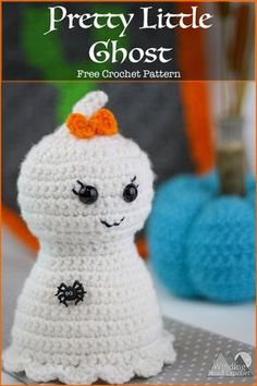 a crochet book with a little ghost on it's cover and the title, pretty little ghost free crochet pattern