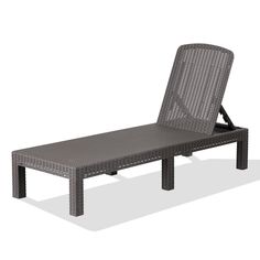 an outdoor chaise lounge chair in grey wicker