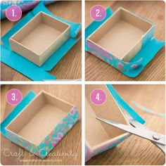 step by step instructions on how to make a diy gift box with paper and scissors