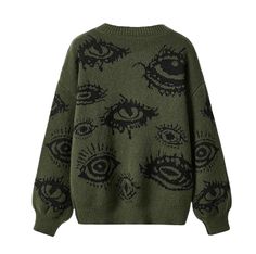 Unleash your inner eye for style with our Open Eye Sweater! This aesthetic sweater features an open eye design that will make heads turn. Keep yourself cozy and stylish with this one-of-a-kind piece. Don't blink or you might just miss it! (Eyebrows not included.) Style: Aesthetic Clothes, Aesthetic Sweater Size:• M: Chest: 116cm/45.7 in Length: 68cm/26.8 in• L: Chest: 120cm/47.2 in Length: 70cm/27.6 in • XL: Chest: 124cm/48.8 in Length: 72cm/28.3 in Material:WoolFree Worldwide DeliveryDelivery t Eye Sweater, Aesthetic Sweaters, Cottagecore Indie, Aesthetic Dark Academia, Back Necklace, Clothes Aesthetic, Indie Aesthetic, Back Jewelry, Style Aesthetic