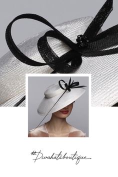 Elegant White Derby Hat With Feather & Bow Exclusive Ladies Headwear by DIVA HATS. Women head accessories for weddings, routs, parties, derby. Ready-to-wear hats that respond to all the latest trends in fashion. Look at your very best, this charming derby hat glorifies your personality and enhances the positivity of your etiquette on all occasions. Whether you are attending a wedding reception, Kentucky derby or visiting any other formal or informal event, it accentuates your style an.. Chic Formal Hat With Flat Brim, Chic Formal Flat Brim Hat, Chic Formal Boater Hat With Flat Brim, Classic Boater Hat With Short Brim For Evening, Curved Brim Top Hat For Royal Ascot, Formal Top Hat With Curved Brim For Royal Ascot, Elegant Fitted Cloche Hat For Formal Occasions, Elegant Fitted Hat With Curved Brim, Classic Fitted Top Hat For Party