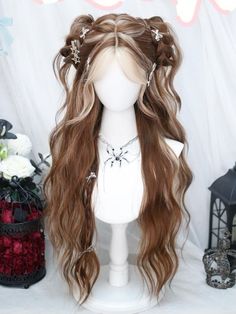 Wig With Curtain Bangs, Cool Hair Designs, Hair Inspiration Long, Subtle Highlights, Fairy Hair, Cosplay Hair, Mermaid Makeup, Hair Up Styles, Children Book