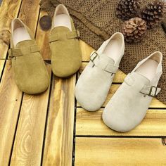 Comfortable, One of Kind. Flats online shop,|Suede|Rubber|Flat|Round Toe|Slip-On|Female|Pigskin|2cm|Light Gray|Camel|35|36|37|38|39|40|Spring/Fall Mom Shoes, Grandma Fashion, Flats Online, Buckled Flats, Embellished Jeans, Jean Accessories, Leather Buckle, Flat Boots, Rubber Heels