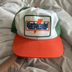 Vintage Gatorade Big Patch Hat Cap Trucker Hat SnapBack USA Made Never Worn Horror Academia, Streetwear Hats, Boat Hat, Free People Bags, Patch Hat, Pirate Hats, Pink Bodycon Dresses, Hat Ideas, Hats Snapback