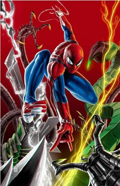 the amazing spider - man poster is shown in this image, it appears to be an action