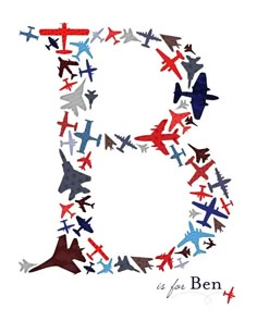 the letter b is made up of airplanes