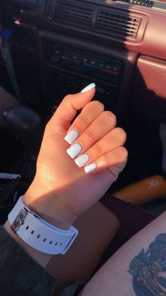 Super Short White Nails, Cute Nails For Teens, Short White Nails, Nails For Teens, Simple Cute Nails, Kids Nail Designs, Nails For Fall, Acrylic Coffin Nails, Cute Short Nails