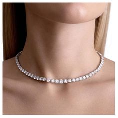 An exquisite 45 carat riviera tennis necklace F color VS Clarity Tiffany And Co Tennis Necklace, Luxury Rose Gold Diamond Tennis Necklace, Luxury Round Cut Tennis Necklace With Prong Setting, Beautiful Diamond Necklace, Glamorous Jewelry, Diamond Tennis Necklace, Tennis Necklace, Tiffany And Co, Modern Necklaces