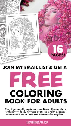 This beautiful coloring book is free when you sign up to weekly email updates from Sarah Renae Clark. You’ll get a free coloring book as a thank you when you first join, and you’ll get first access to new products, a behind-the-scenes look at upcoming videos, and get exclusive discounts! Find out more at sarahrenaeclark.com Free Coloring Book Pages Printables, Cat Kingston, Kingston Tattoo, Sarah Renae Clark, Get Free Stuff Online, Adult Coloring Books Printables, Adult Coloring Designs, Detailed Coloring Pages, Free Adult Coloring Pages