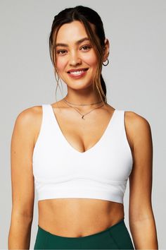 All Day Every Day Low Impact Bra Fabletics white female Activewear >> Womens >> Sports Bras >> Sports Bra >> Low Impact regular Yoga and Studio 4-Way Stretch/Adjustable Straps/Moisture-Wicking/Removable Bra Cups/UPF Protection White Sports Bra With Light Support For Exercise, White Sports Bra For Light Exercise With Light Support, White Supportive Activewear For Light Sports, White Seamless Sports Bra For Light Exercise, White Sports Bra For Light Exercise In Summer, Casual White Sports Bra For Light Exercise, Casual White Supportive Activewear, White Sweat-resistant Activewear For Light Exercise, White Supportive Activewear For Athleisure