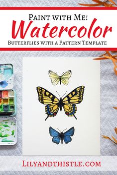 an image of butterflies painted with watercolor