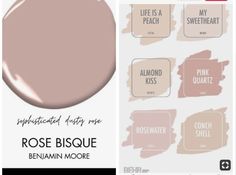 the color rose bisque is shown in different shades and sizes, including light pink