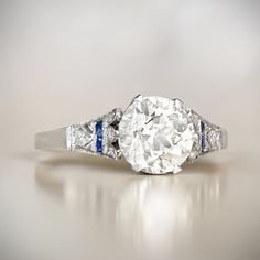 an antique diamond and sapphire ring